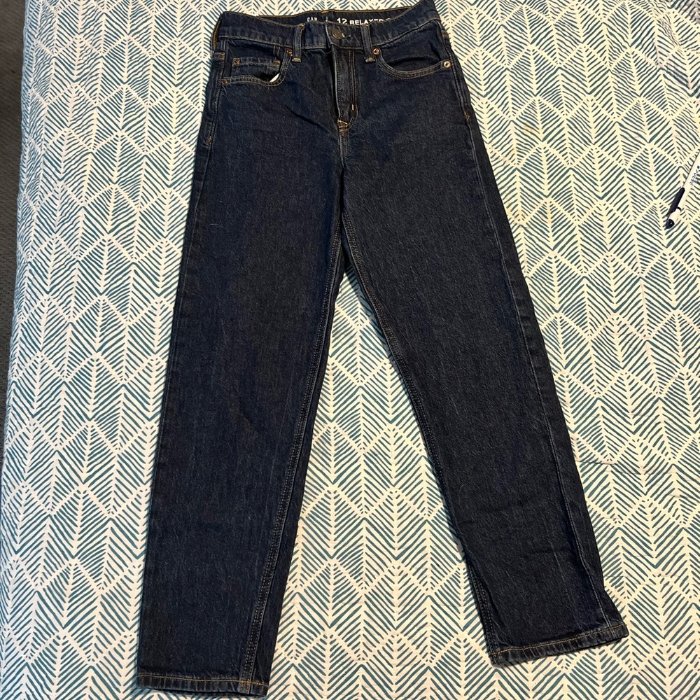 GAP Teen boys dark wash, relaxed, tapered jeans, size 12